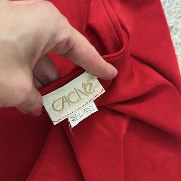Vintage 90’s Y2K red Cache stretch turtleneck halter bodysuit small s - Picture 5 of 6